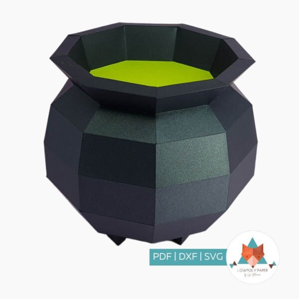 CALDEIRÃO DE BRUXA - PAPERCRAFT LOWPOLY (PDF/DXF/SVG)