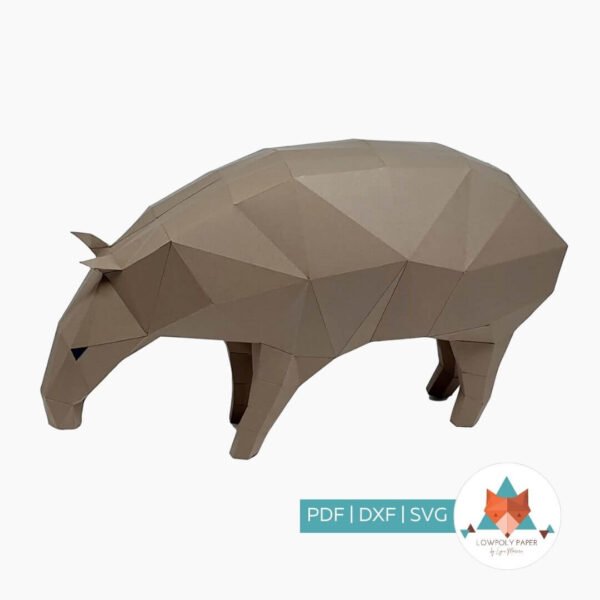 ANTA (TAPIR) - PAPERCRAFT LOWPOLY (PDF/DXF/SVG)