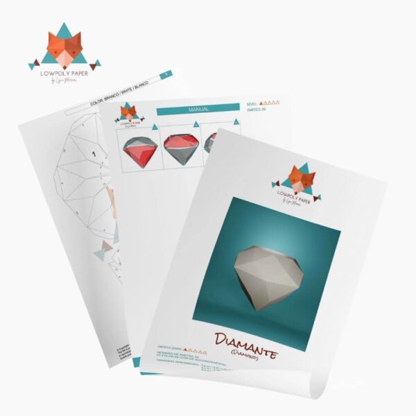 DIAMANTE - PAPERCRAFT LOWPOLY (PDF/DXF/SVG) - Imagem 2
