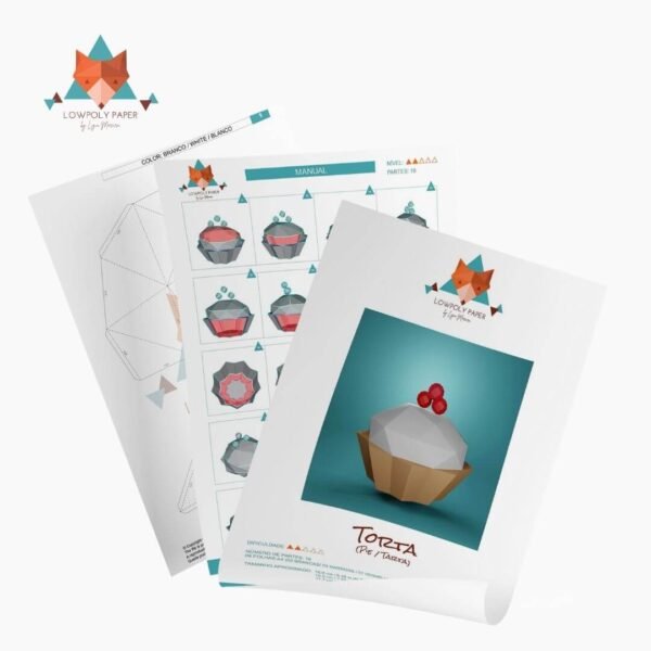 TORTA - PAPERCRAFT LOWPOLY (PDF/DXF/SVG) - Imagem 2